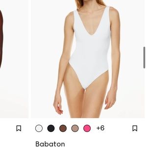 Babaton Contour V Neck Bodysuit in white size S